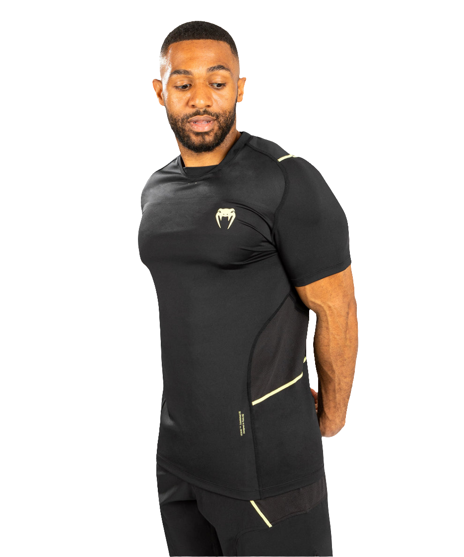 Venum Fusion 2.0 Men Dry Tech T-Shirt - Black/Yellow